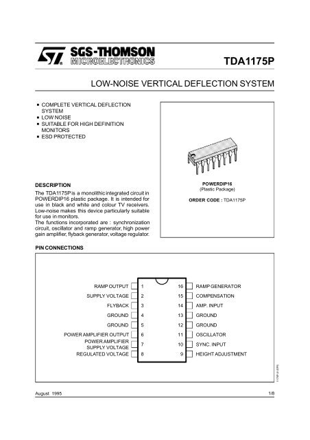TDA1175P - Datasheet Catalog