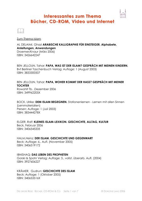 Der islam in der gegenwart