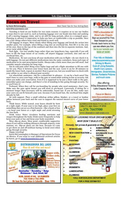 Volume 10 - Issue 1, February 15, 2008 - Lake Chapala Review