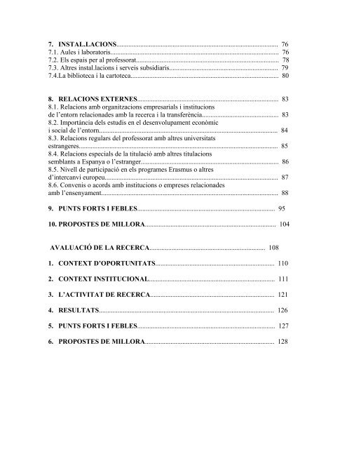 avaluació de l'ensenyament de geografia - Universitat Rovira i Virgili