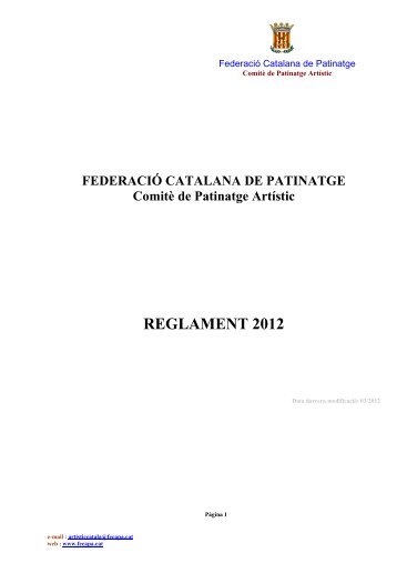 Reglament 2012 -2 - Federació Catalana de Patinatge