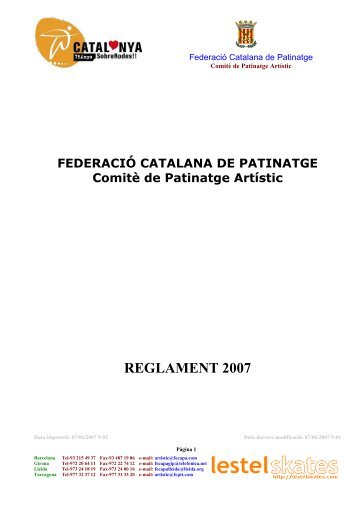 Reglament - Federació Catalana de Patinatge