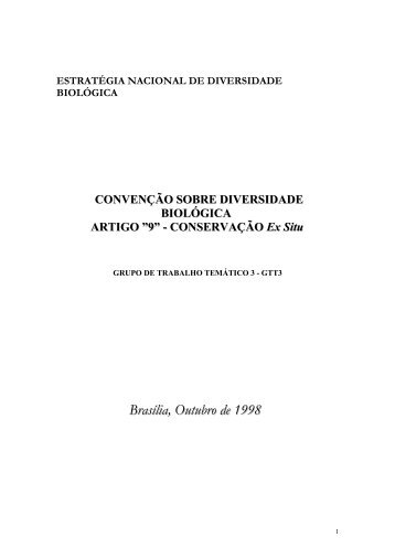 Conservação ex situ - Ministério do Meio Ambiente