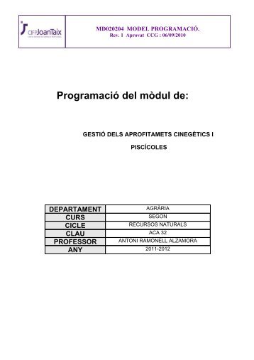 ACA32 - TÈCNIC SUPERIOR EN GESTIÓ I ORG ... - CIFP JOAN TAIX