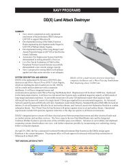 DD(X) Land Attack Destroyer - DOT&E