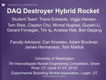 DAQ Destroyer Hybrid Rocket - SARP @ UW