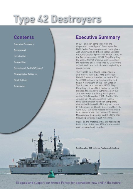 Type 42 destroyers Exeter, Southampton and Nottingham ... - Gov.uk
