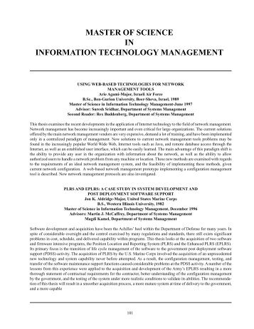 Information Technology Management - Naval Postgraduate School