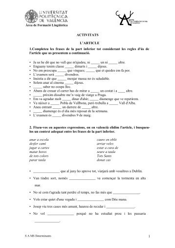 S A MS Determinants