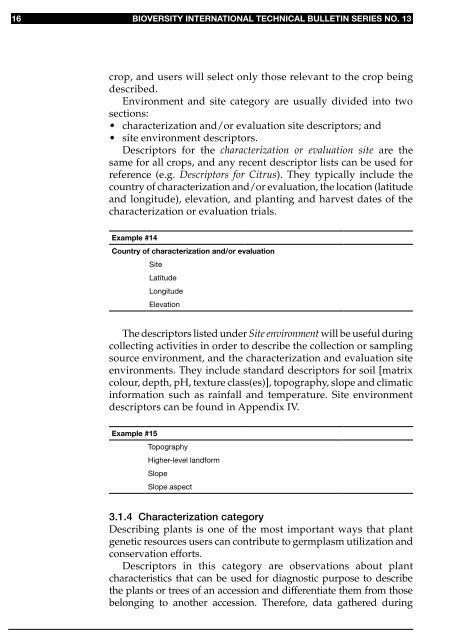 Developing crop descriptor lists - Bioversity International