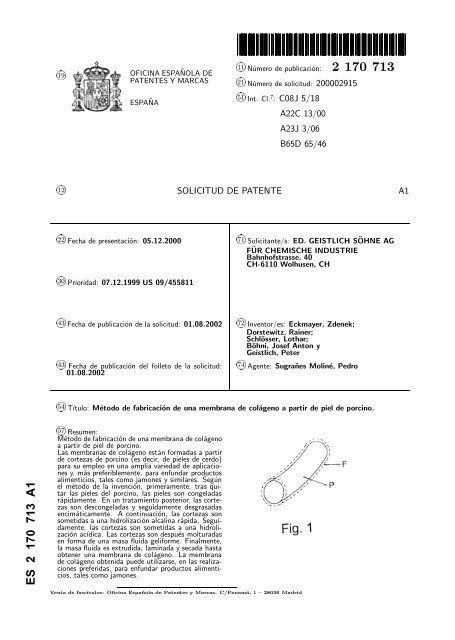 metodo de fabricacion de una membrana de colageno - Inicio