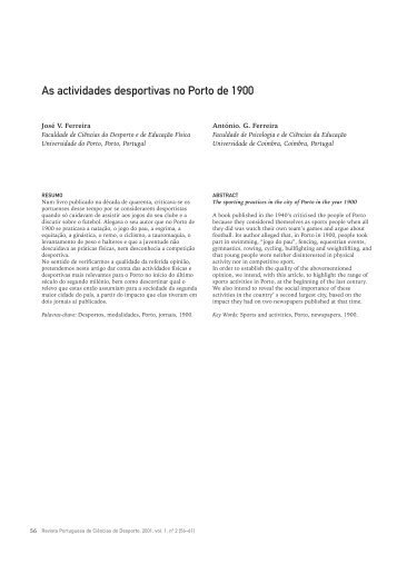 As actividades desportivas no Porto de 1900 The sporting practices ...