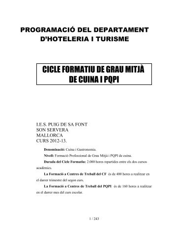 PROGRAMACIÓ 12-13.pdf - IES Puig de sa Font