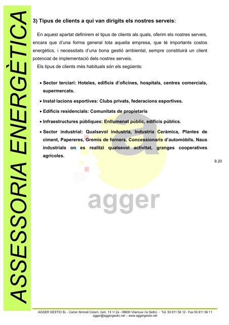 Presentació Agger Assessoria Energètica - Federació d'Hostaleria ...