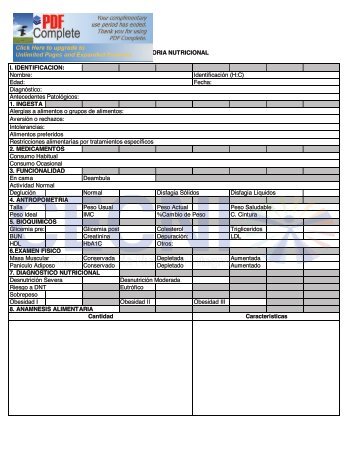 formato de historia nutricional - CECNI