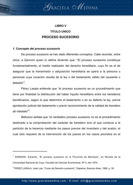 PROCESO SUCESORIO - Graciela Medina