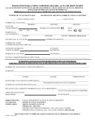 solicitud para copia certificada del acta de defunción - Kansas ...