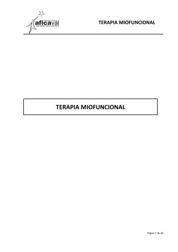 TERAPIA MIOFUNCIONAL - AFICAVAL