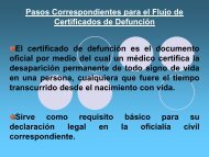 Pasos Correspondientes para el Flujo de Certificados de Defunción