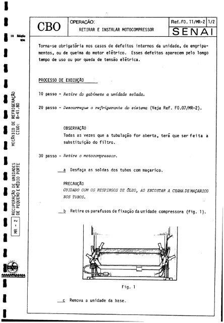 CBO MECÁNICO DE REFRIGERAQAO - OIT/Cinterfor