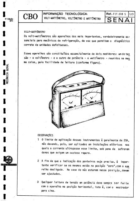 CBO MECÁNICO DE REFRIGERAQAO - OIT/Cinterfor