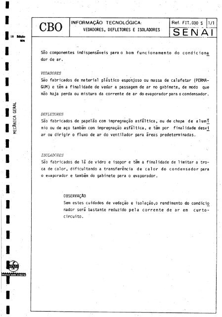 CBO MECÁNICO DE REFRIGERAQAO - OIT/Cinterfor