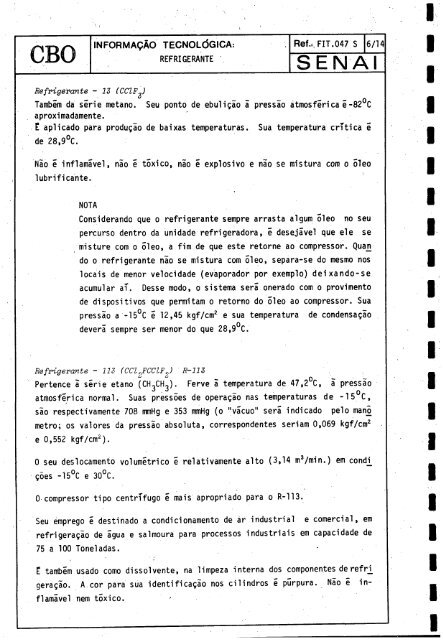 CBO MECÁNICO DE REFRIGERAQAO - OIT/Cinterfor