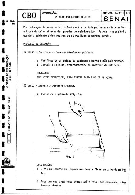 CBO MECÁNICO DE REFRIGERAQAO - OIT/Cinterfor