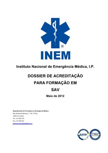 DOSSIER DE ACREDITAÇÃO PARA FORMAÇÃO EM SAV - INEM