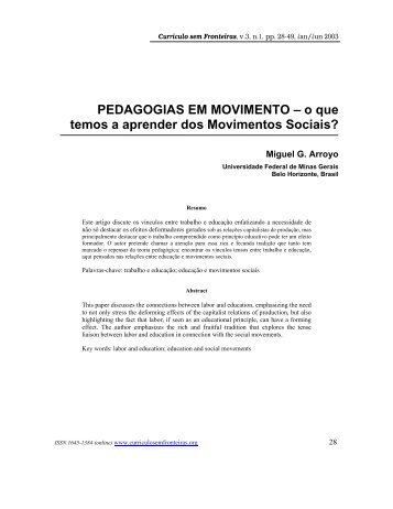 PEDAGOGIAS EM MOVIMENTO – o que temos a aprender dos ...