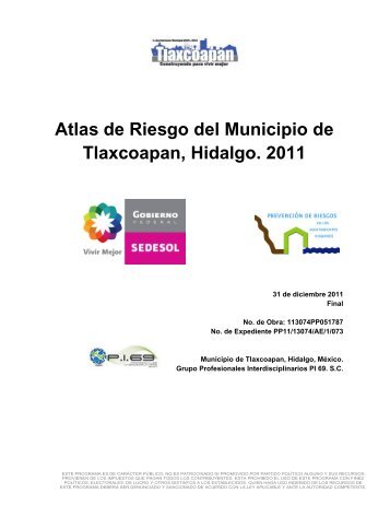 Atlas de Riesgo del Municipio de Tlaxcoapan, Hidalgo ... - Sedesol