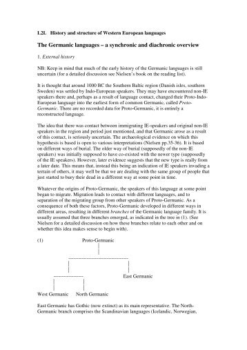 The Germanic languages – a synchronic and diachronic overview