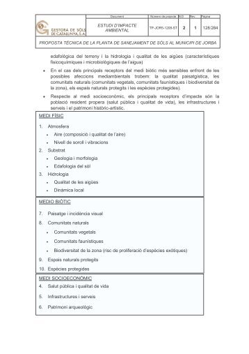 Estudi impacte ambiental (part 4) - Ajuntament de Jorba