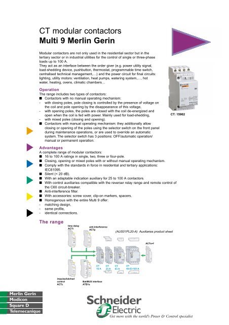 CT Modular Contactors Multi 9 Merlin Gerin