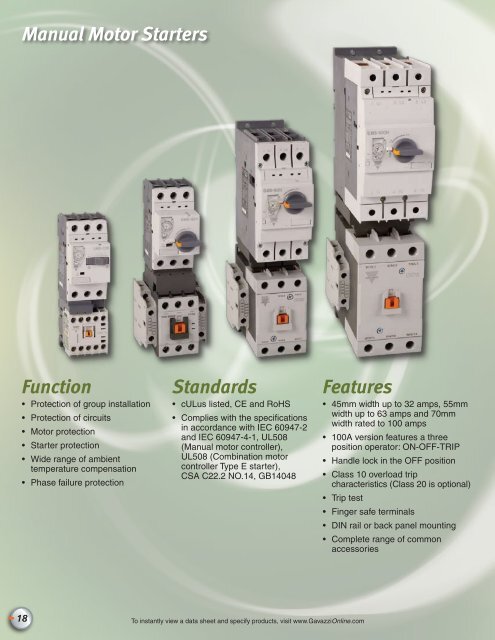 Contactor Brochure - Carlo Gavazzi