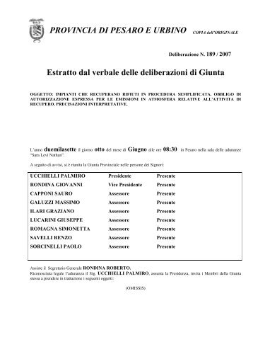 Recupero di rifiuti in procedura semplificata - Provincia di Pesaro e ...