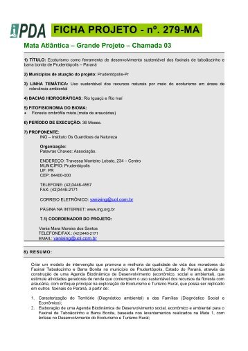 Ficha Resumo - Ministério do Meio Ambiente