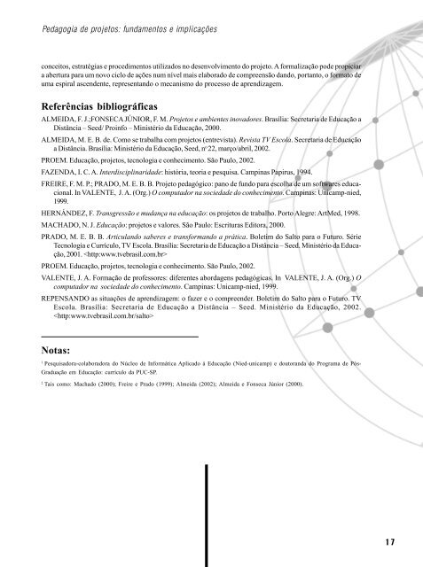 Tecnologia, currículo e projetos - Ministério da Educação