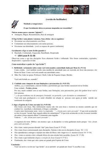 Desafiando o Gigante do ego ferido - facilitador - pibcuiaba