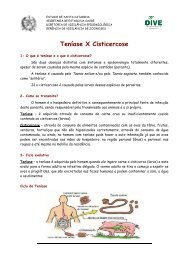 Teníase X Cisticercose - Diretoria de Vigilância Epidemiológica