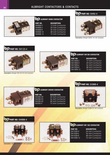 Albright contactors & contacts 28 - Battery Power Systems