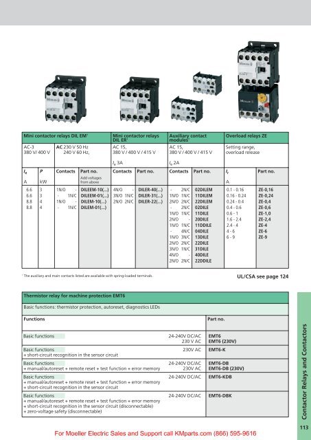 Contactors DIL - Klockner Moeller Parts