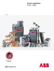 ABB Control Inc. A-Line contactors A145 – A300