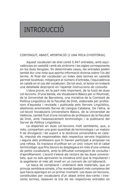 Vocabulari de dret - Dipòsit Digital de la UB - Universitat de Barcelona