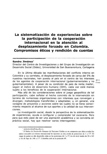 La sistematización de experiencias sobre - Bivipas