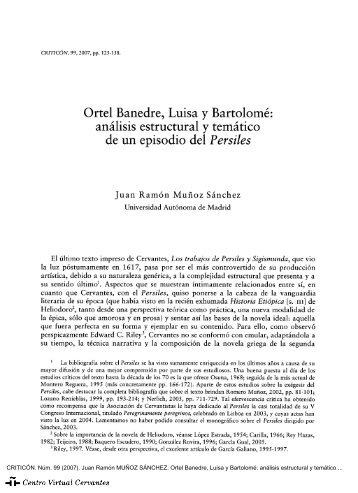 Ortel Banedre, Luisa y Bartolomé - Centro Virtual Cervantes ...