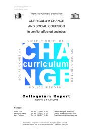 Curriculum Change And Social Cohesion In Conflict-Affected Societies