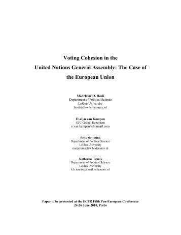 Voting Cohesion in the United Nations General Assembly: The Case ...