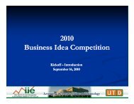 Business Idea - Institute for Innovation & Entrepreneurship at UT ...