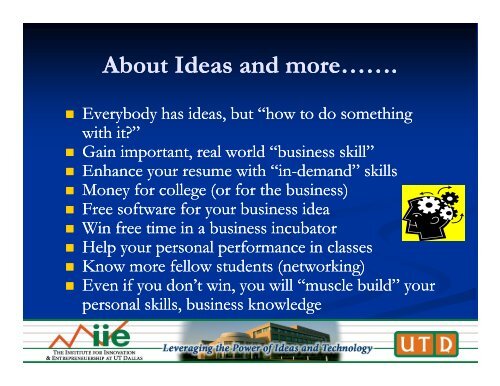 Business Idea - Institute for Innovation & Entrepreneurship at UT ...